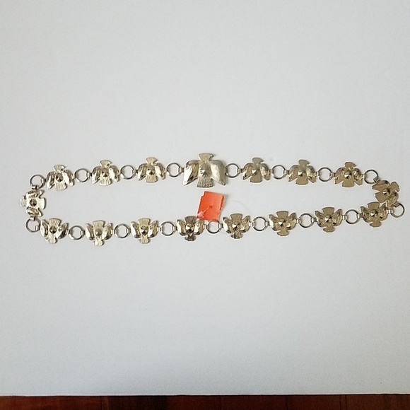 Stamped Silvertone Eagle Belt/Necklace main image 5